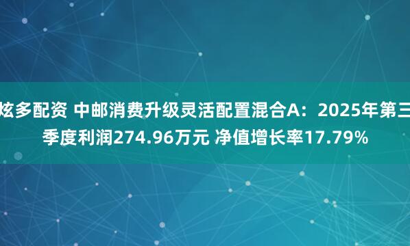 炫多配资 中邮消费升级灵活配置混合A：2025年第三季度利润274.96万元 净值增长率17.79%