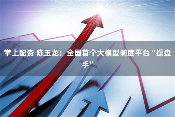 掌上配资 陈玉龙：全国首个大模型调度平台“操盘手”